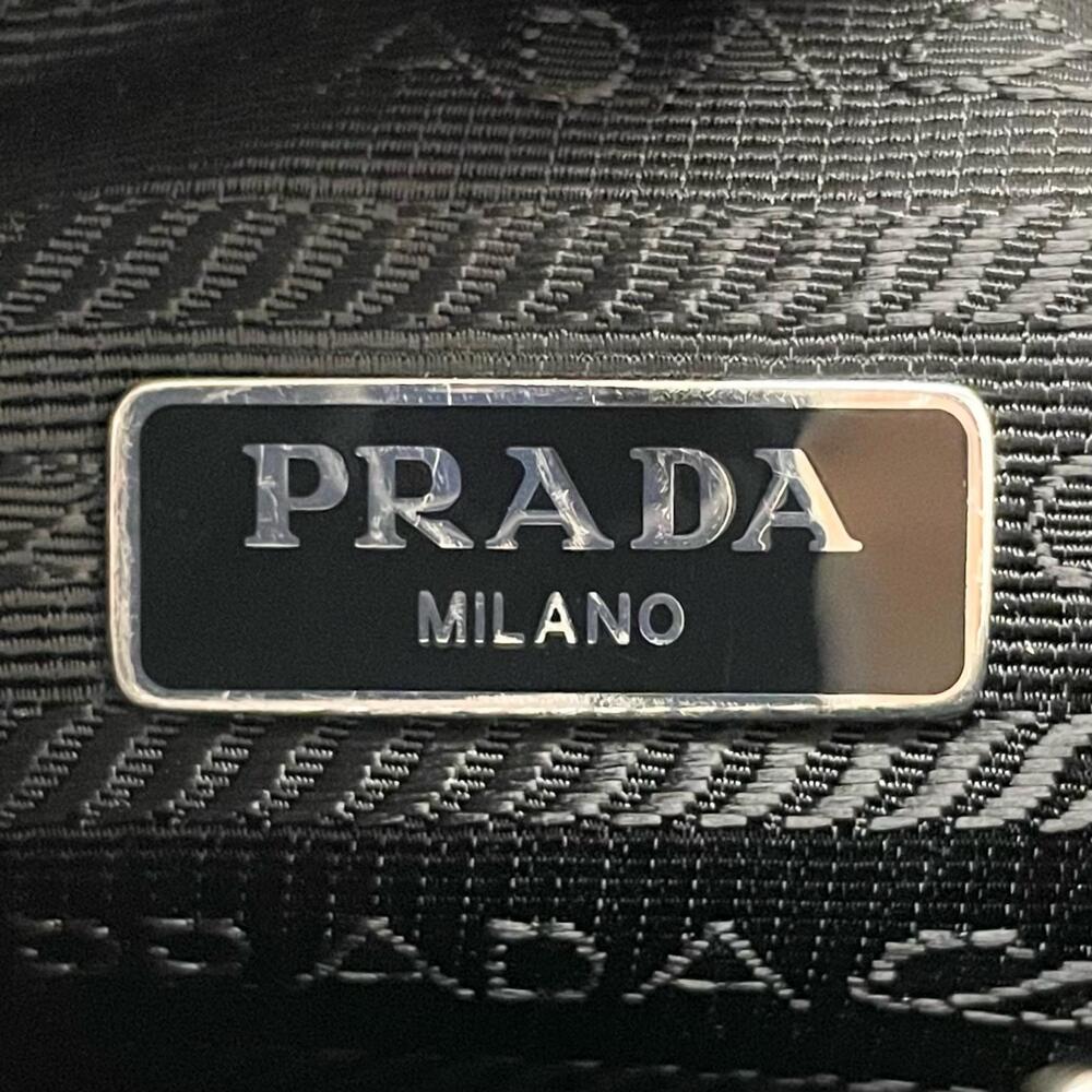 Prada Tessuto Triangle Plate Accessory Pouch Black - Picture 12 of 12